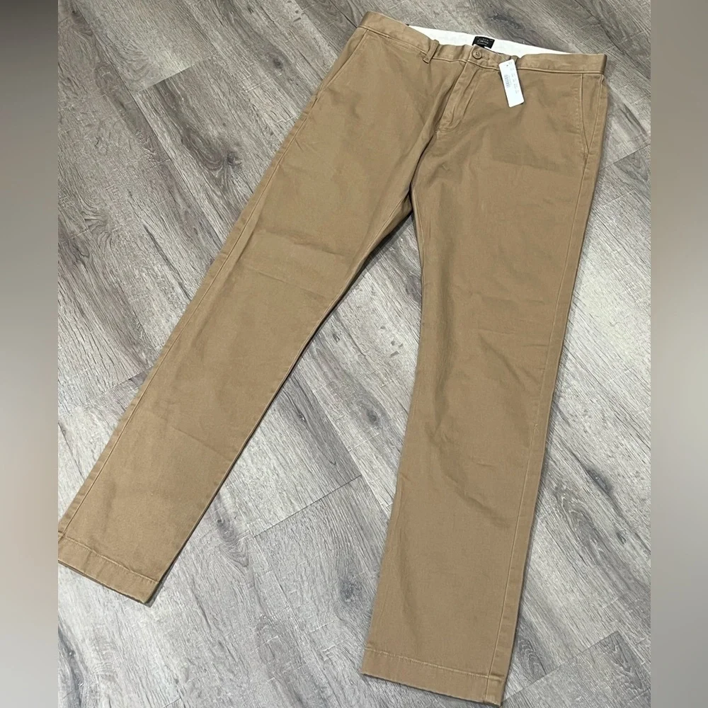 NWT Men’s J. Crew 484 Stretch Tan Khaki Chino 34W 34L Staple Slim Fit Pants